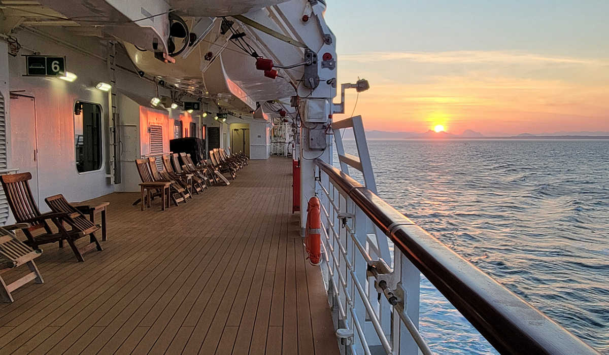 Sunset on a cruise ship in Alaska