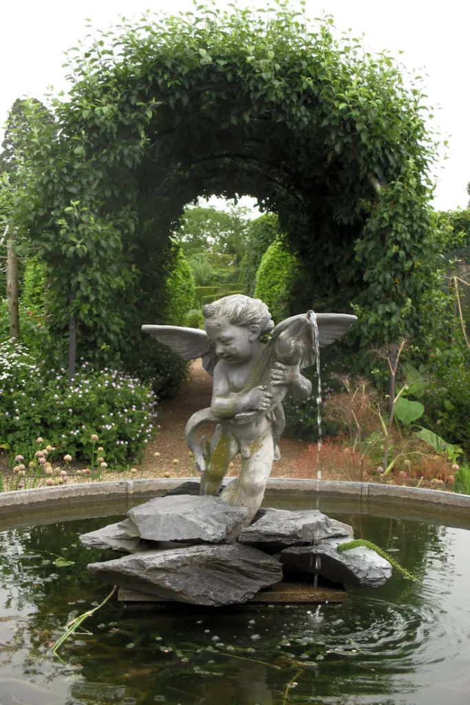 Cherub and water fountain n Arundel Castle Gardens