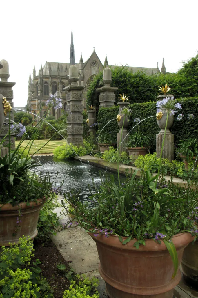 Fountains in the Collector's Earl's Garden at Arundel Castle 