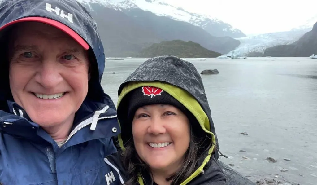 Wearing waterproof coats in Juneau