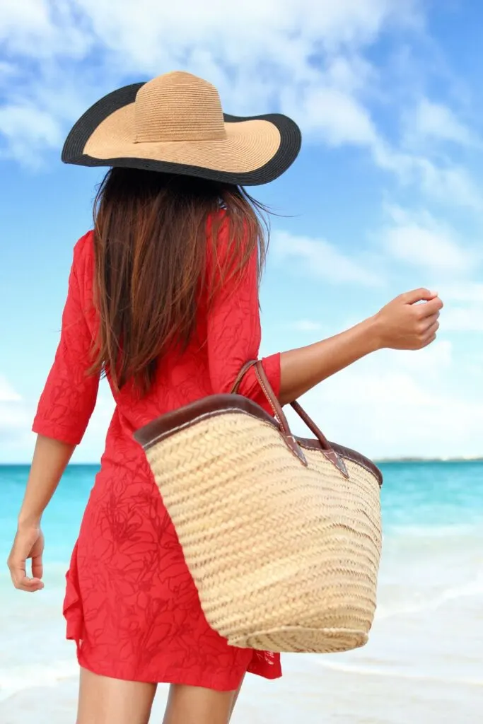 Woman in a sun hat