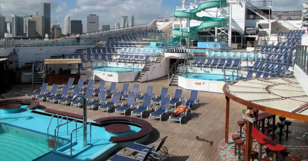 Empty cruise pool deck