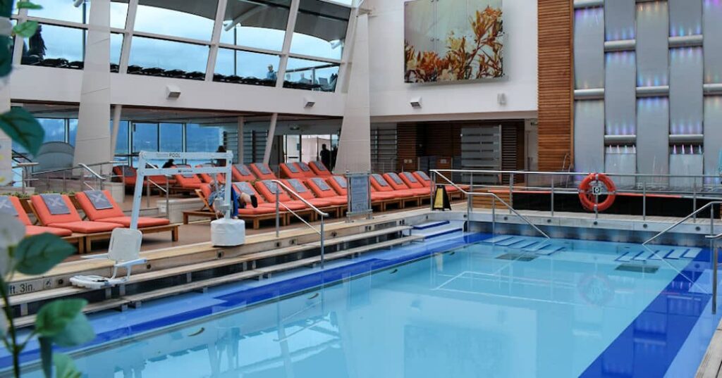 Indoor cruise ship pool