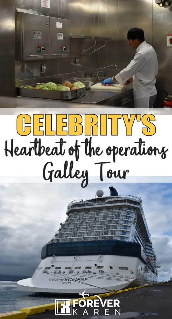 Celebrity Cruises heartbeat of the operation galley tour gives you a fascinating insight into the heart of the cruise ship; the galley. See where the meals are prepared and much more. #cruise #celebritycruises #galleytour