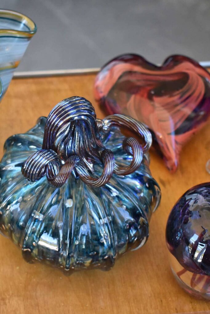 Sample of blown glass art pieces 