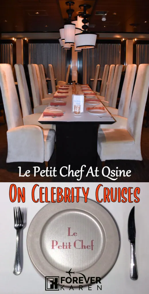 Le Petit Chef is a tiny animated quirky character who works hard to deliver your meal through 3D visual mapping at Celebrity Cruises Qsine restaurant. Le Petit Chef is quite a character and will keep you entertained until your meal arrives. #cruising #celebritycruises #cruisefood 