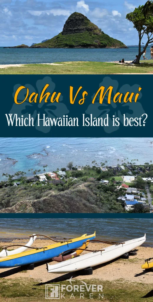 The Hawaiian Islands are an archipelago of eight main islands in the Pacific Ocean, with Oahu and Maui being the most popular for vacationers. So, Oahu Vs Maui, which island is right for you? It all depends on whether you golf, snorkel, hike, like a city feel or you’re on a romantic getaway. #hawaii #hawaiivacation #oahu #maui