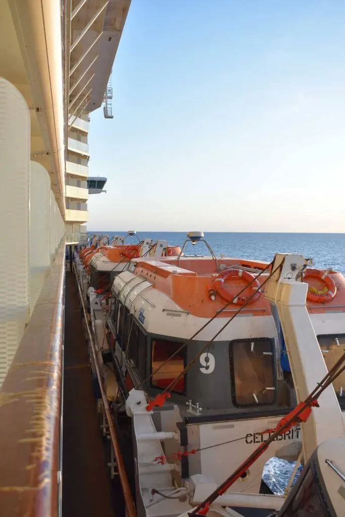 Celebrity Eclipse obstructed balcony overlooking the lifeboats