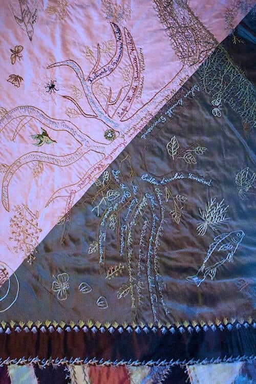 Embroidery on Queen Liliuokalani 's quilt