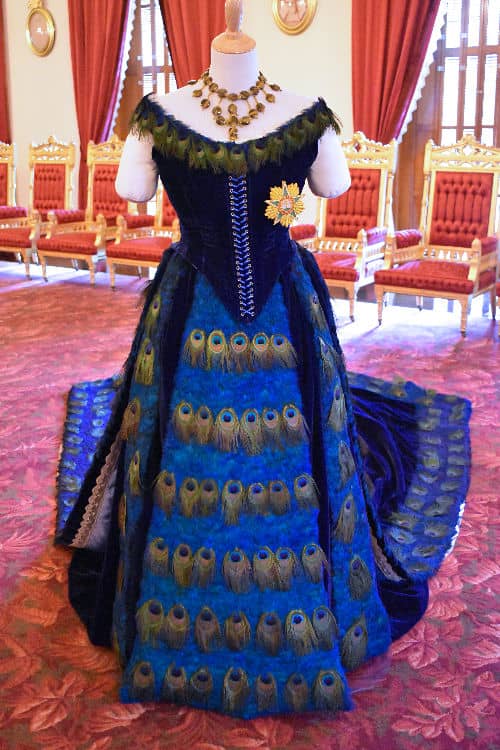 Iolani Palace peacock feather dress