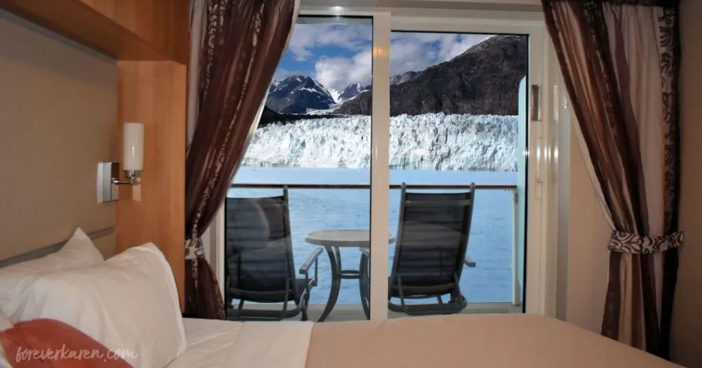 A balcony cabin for an Alaska cruise offers great views