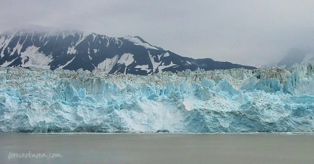 Blue hues of Hubbard Glacier in Alaska