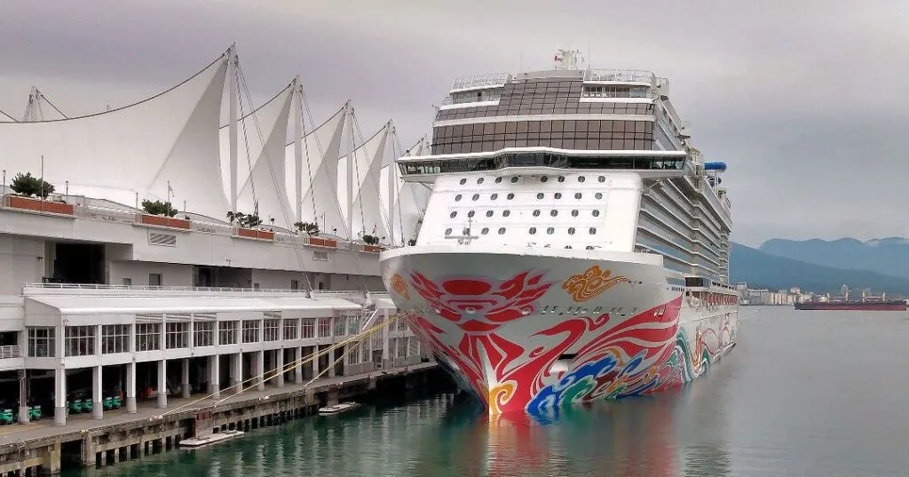 Norwegian Joy docked in Vancouver, ready to reposition to Los Angeles