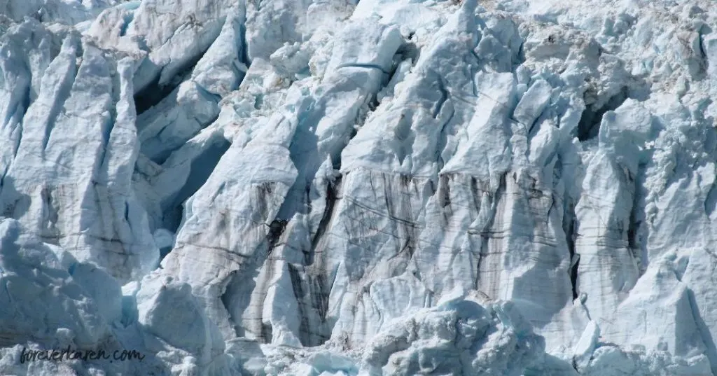Cracks in the blue ice of Hubbard Glacier