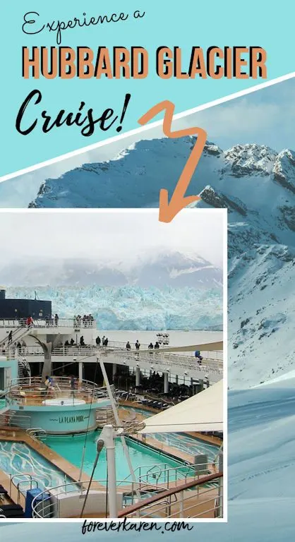 A Hubbard Glacier cruise is a spectacular way to see Alaska. Cruising into Disenchantment Bay is majestic with apartment-sized iceberg in incredible shades of blue. Nicknamed the “galloping glacier, Hubbard is the largest tidewater glacier in North America. #hubbardglacier #alaskacruise #alaskatravel #cruisealaska