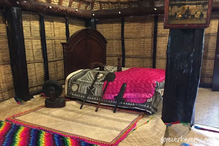 Inside one of the huts at the Polynesian Cultural Center