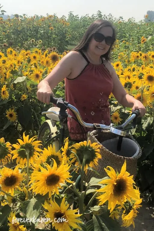 Karen on a vintage bike