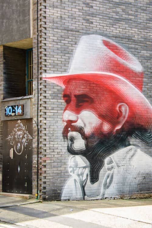 Shoreditch cowboy graffiti
