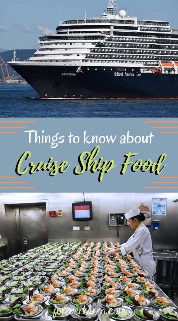 A Holland America cruise ship and the ship's galley preparing hundreds of salads