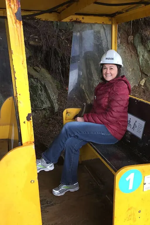 Karen on the mine train