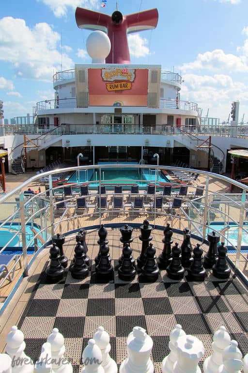 Giant chess set on the Carnival Glory