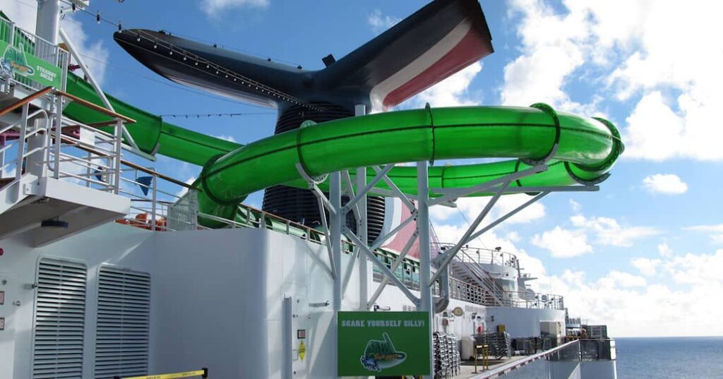 Water slide on a Carnival cruise ship