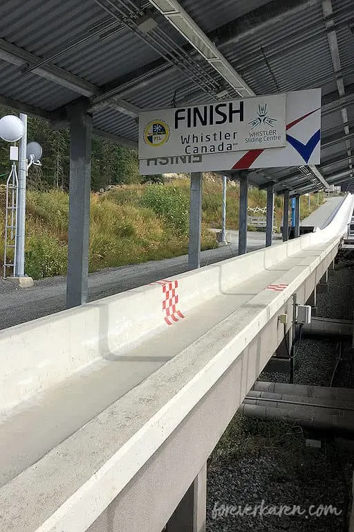 The Olympic track finish line
