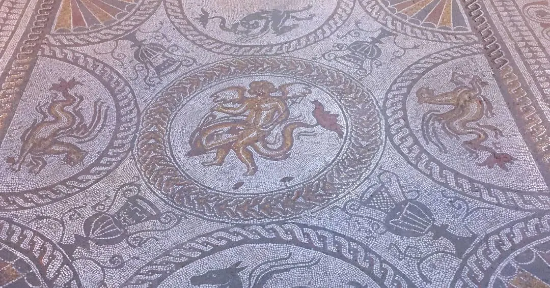 Cupid on a Dolphin mosaic