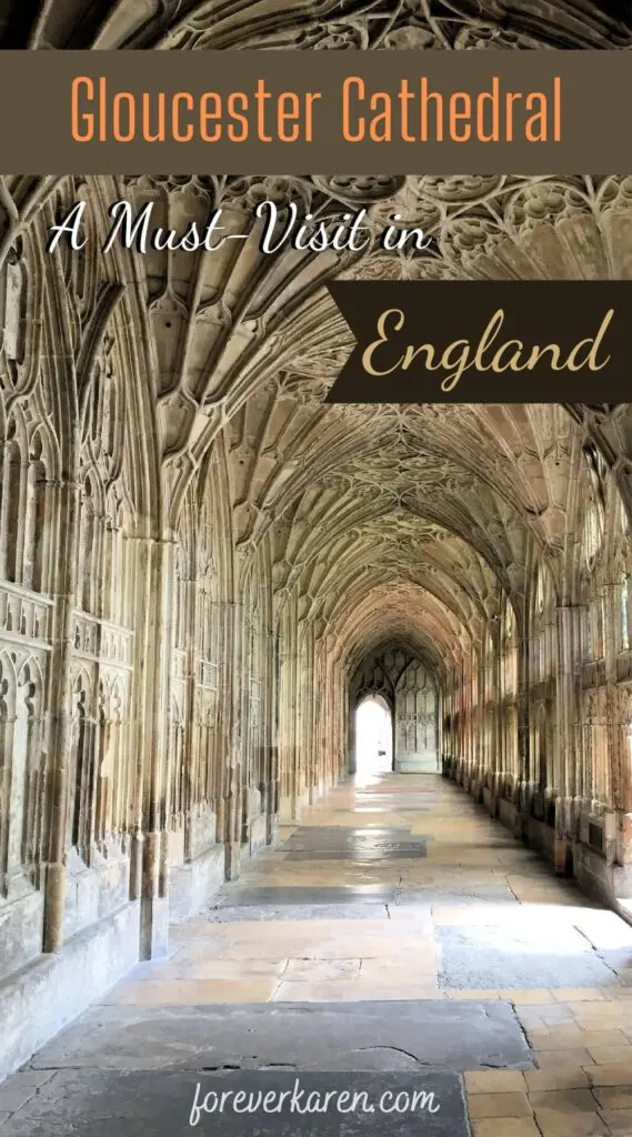 The cloisters at Gloucester Cathedral in England