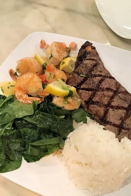 Gluten-free Surf & Turf meal at Shore Fyre