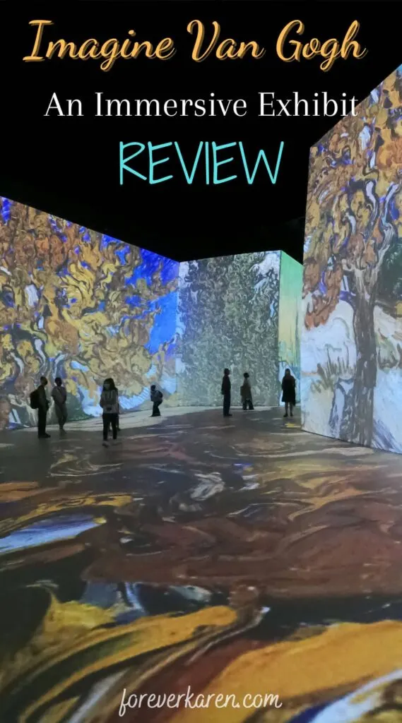 Imagine Van Gogh is a traveling event that allows event-goers to see hundreds of Van Gogh’s paintings on a grand scale. Instead of the original artwork, visitors view projected imagines on giant canvases. The imagines are always moving and scrolling creating a feeling of being part of the paintings.