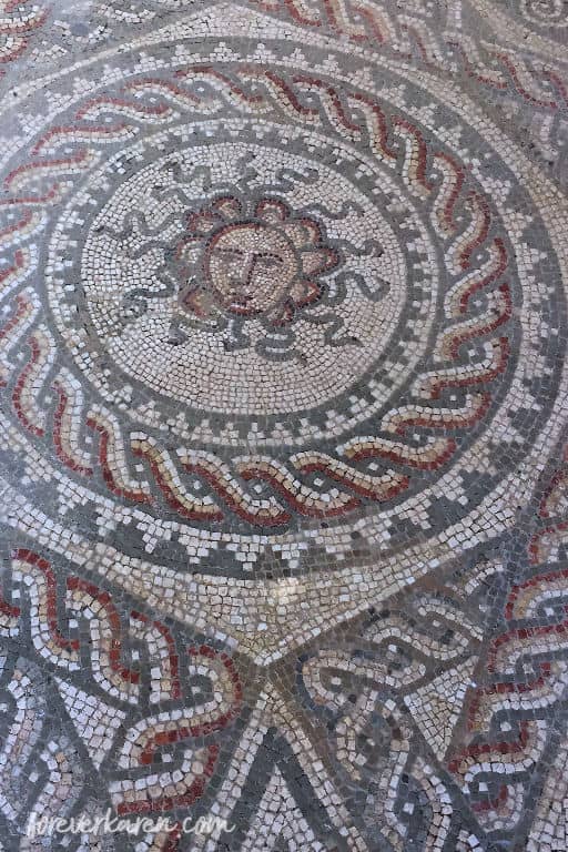 Medusa mosaic at Bignor Roman Villa