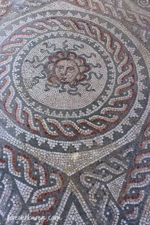 Medusa mosaic at Bignor Roman Villa