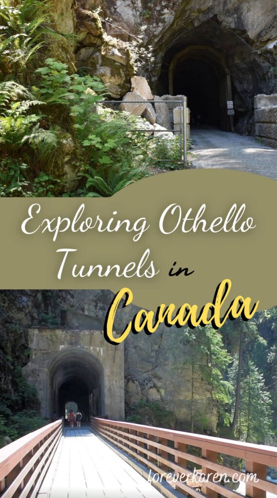 Othello Tunnels is a must-visit near Vancouver, BC. Located in Coquihalla Canyon Provincial Park, the hike through the old train tunnels is family and pet friendly. Along the way, admire the views of the lush canyon and Coquihalla River rapids below.