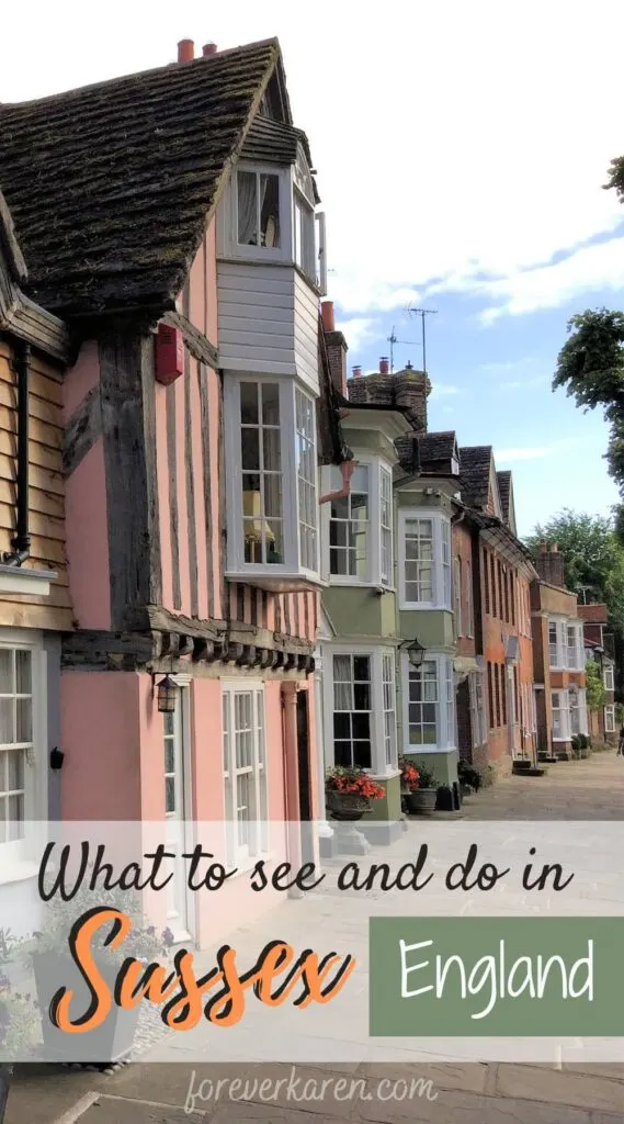 The Causeway, a colourful group of heritage houses in Horsham, West Sussex