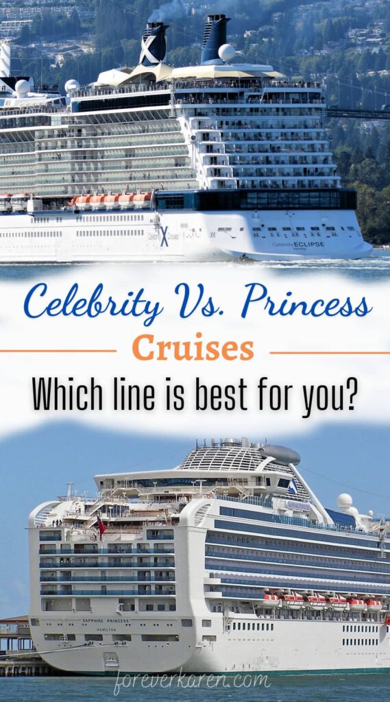 A Celebrity and Princess cruise ships