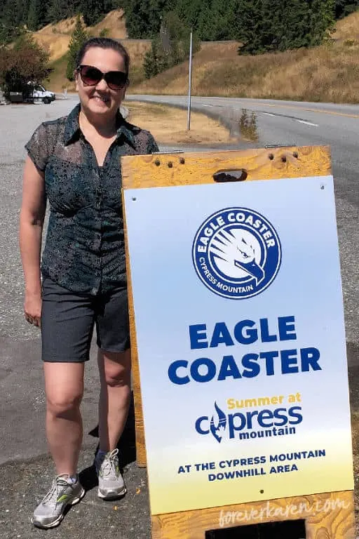 Signage for the Eagle Coaster at the Cypress viewpoint