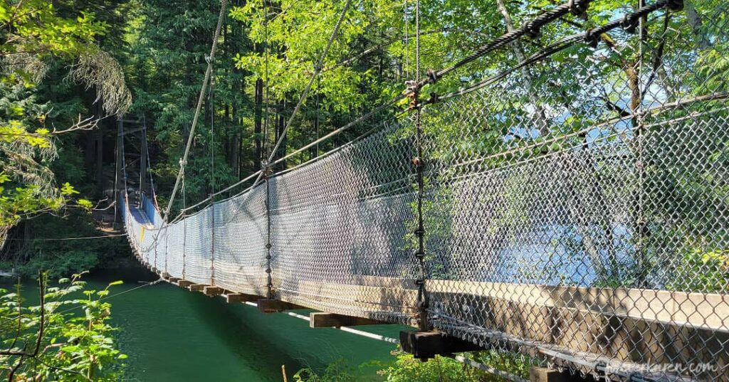 Buntzen Lake suspension bridge in Anmore, BC