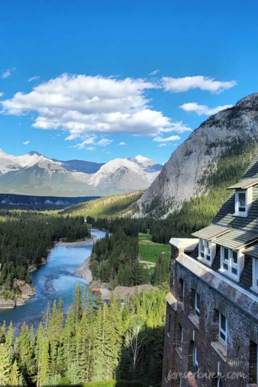 Bow Valley view from our Fairmont Banff Springs hotel room