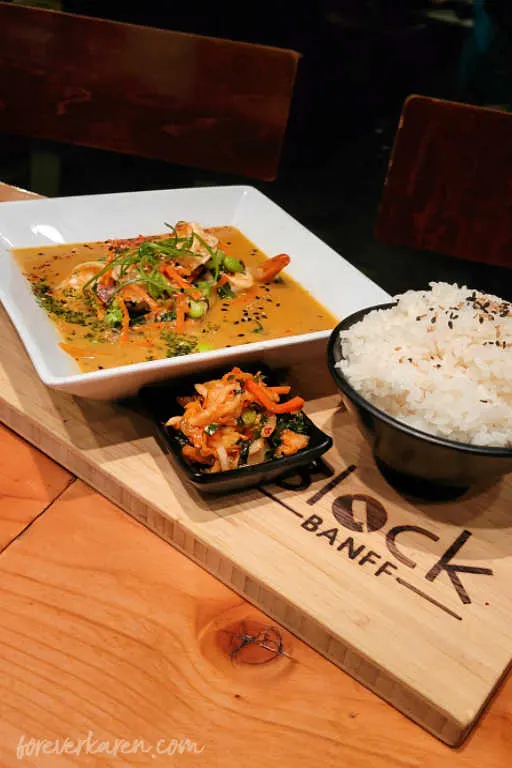Thai Shrimp Curry at the Block Kitchen + Bar, Banff