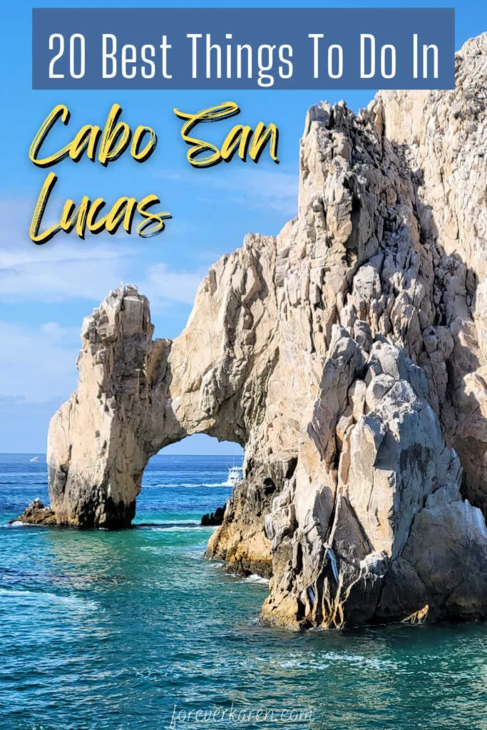 An infographic showng things to do in Cabo San Lucas, Mexico