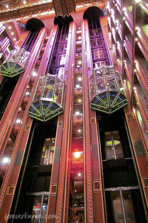 Carnival Spirit's Atrium elevators