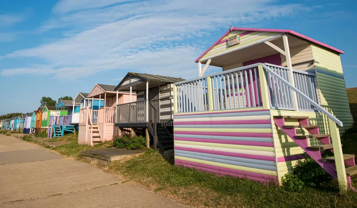 Whitstable colorful beach huts