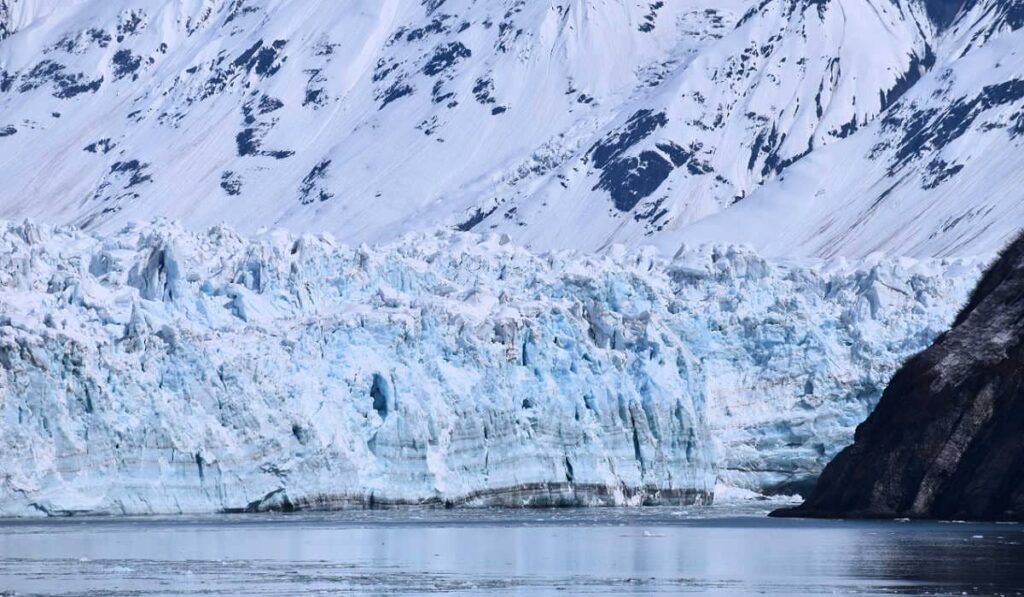Close up of Hubbard Glacier in May, during an Alaska cruise