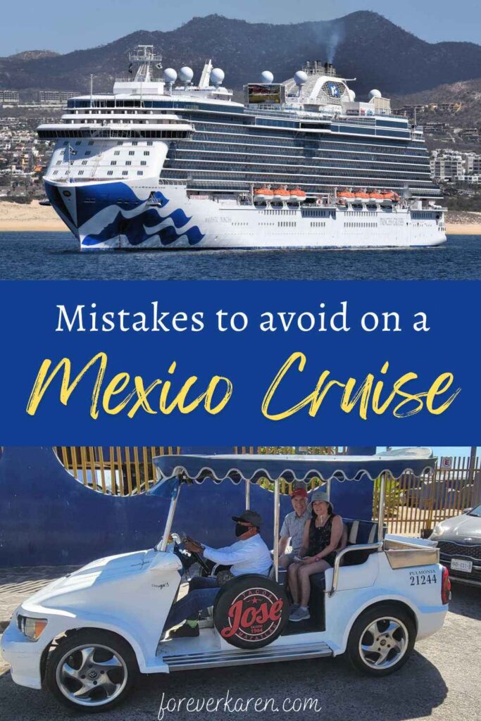 Cruise ship in Mexico and a Mexican taxi