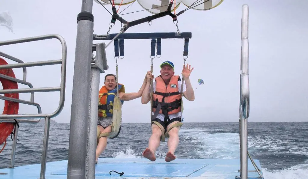 Tandem parasailing in Cabo San Lucas, Mexico