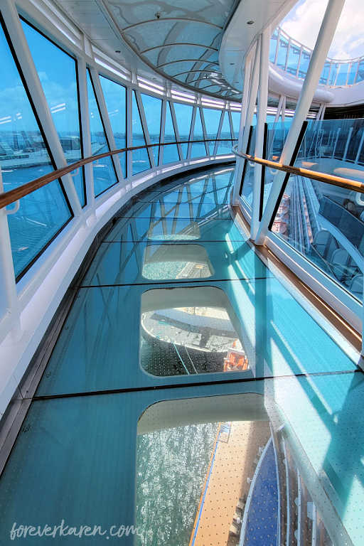 The glass floor of the SeaWalk on a Princess cruise ship