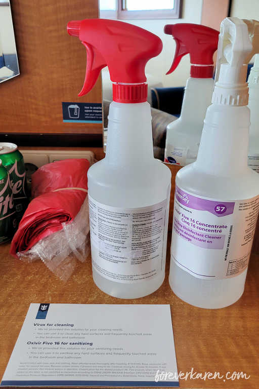 Cleaning products and infectious waste bags found in my isolation cruise cabin