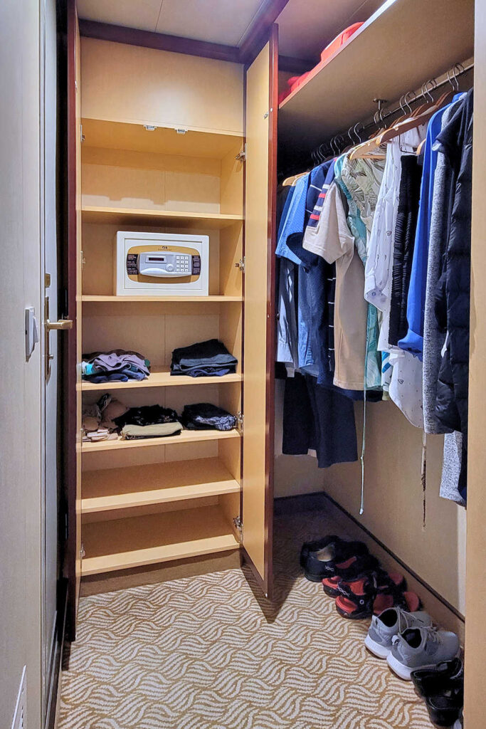 Closet storage and hanging space