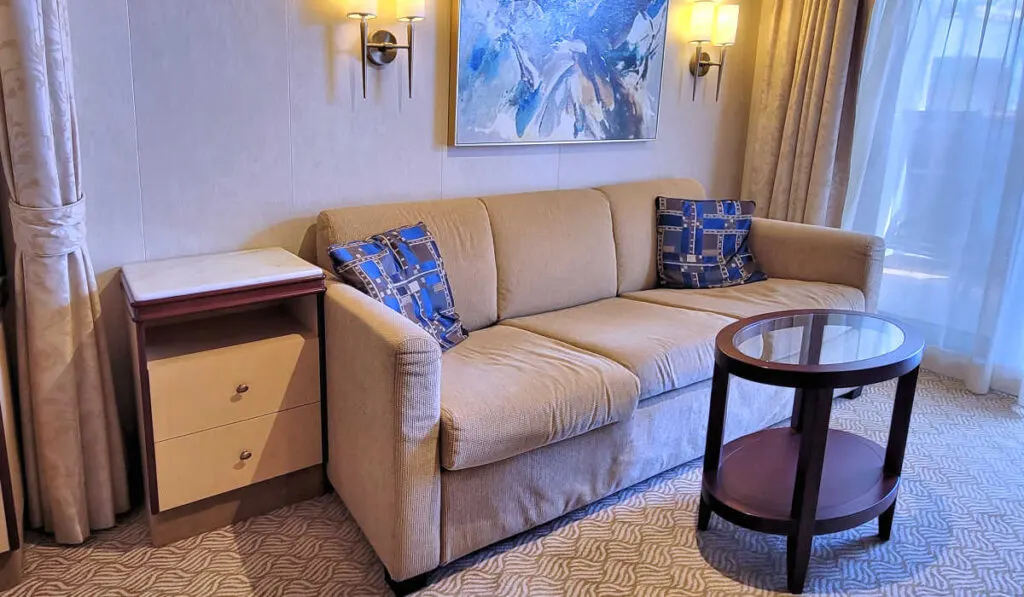 Princess Cruises mini-suite sitting area